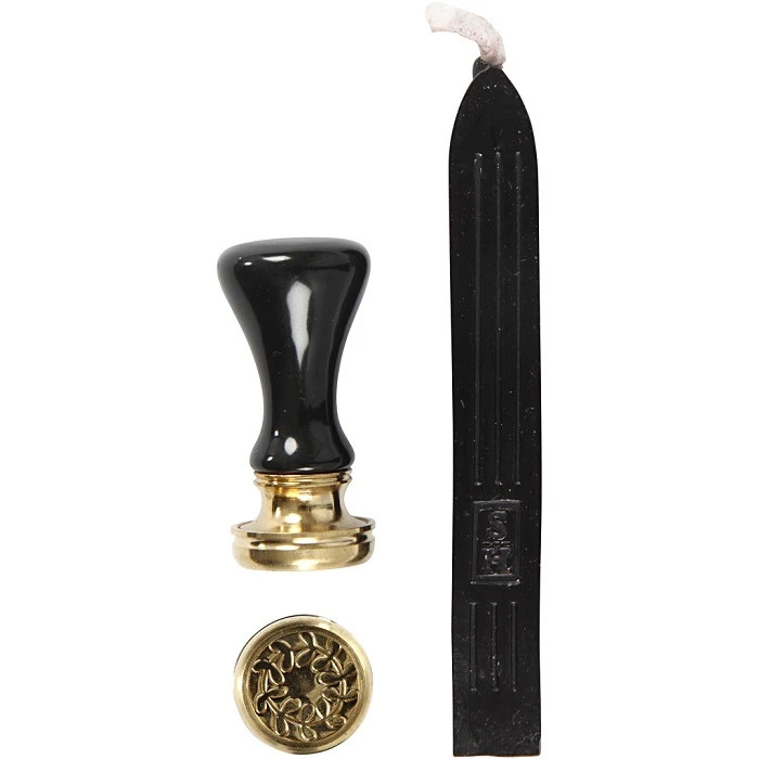 Zīmogu vaska komplekts (melns)