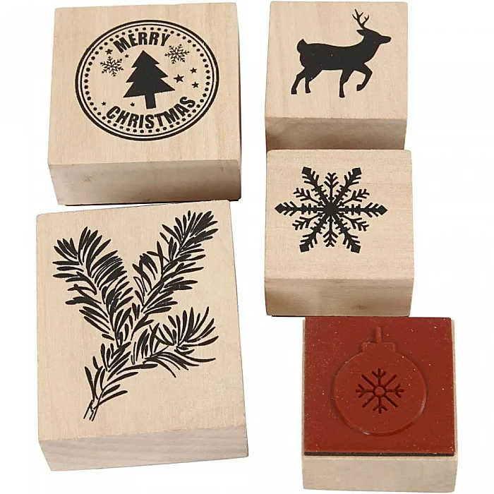 Gumijas zīmogu komplekts - Ziemassvētki (5 gb.)