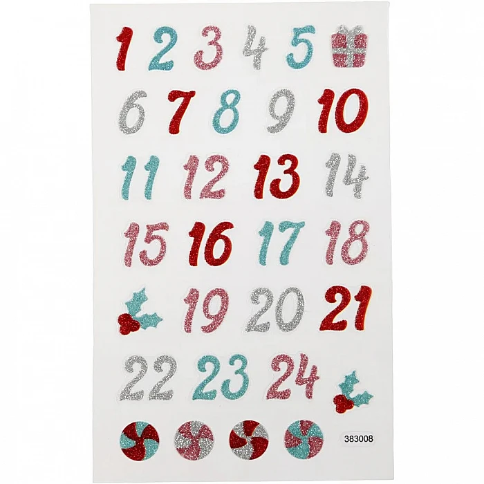 Sparkly Number Stickers - Colourful