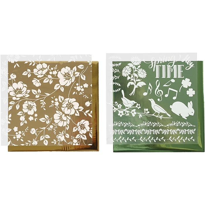 Decorative Patterned Foil – Green and Gold