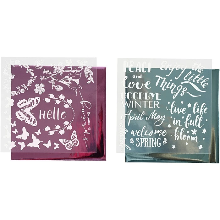 Decorative Patterned Foil - Light Blue, Pink