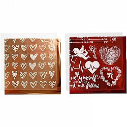 Decorative Foil with Pattern - Red, Rose Gold