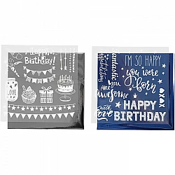 Decorative Foil with Pattern - Dark Blue, Silver