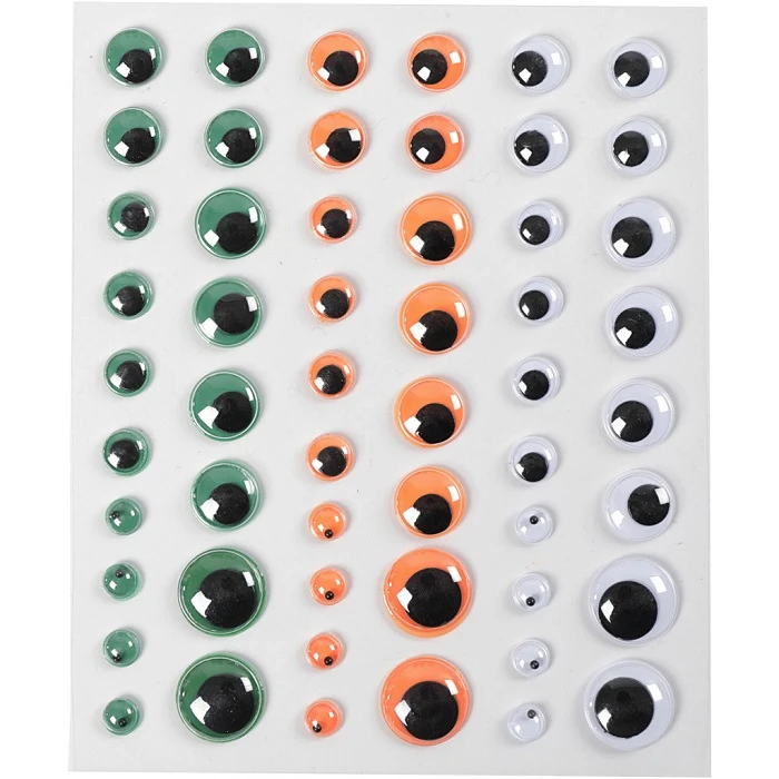 Self-adhesive Movable Doll Eyes Set - Colourful (54 pcs)