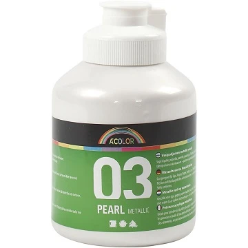 Akrila krāsa - balta metālika 500 ml