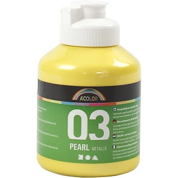 Akrila krāsa - dzeltena metālika 500 ml