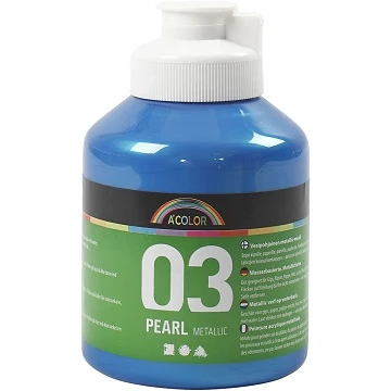 Akrila krāsa - zila metālika 500 ml