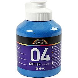 Acrylic Paint with Glitter - Blue 500 ml
