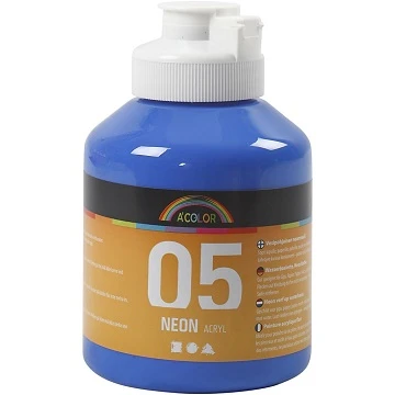 Akrila krāsa - Neona zila 500 ml