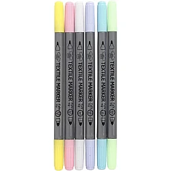 Fabric markers - pastel colours (6 pcs)