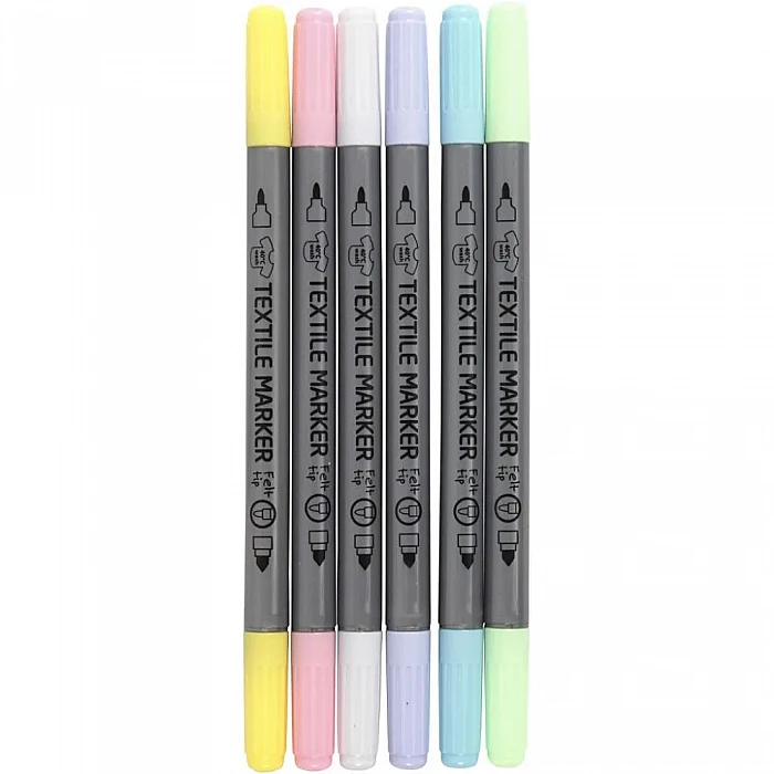 Текстильные маркеры — пастельные цвета (6 шт.)
