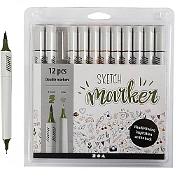 Drawing markers - dark colors 12 pcs