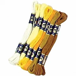Mouliné Thread Set (6 pcs, Yellow Shades)