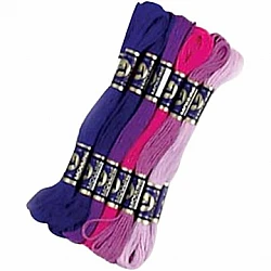 Mouliné Thread Set (6 pcs, Lilac Shades)