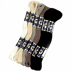 Mouline Embroidery Thread Set (6 pcs, Brown Shades)