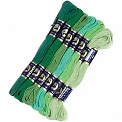 Embroidery Thread Set (6 pcs, Green Shades)