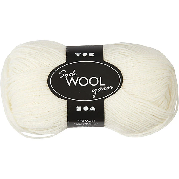 Sock Yarn - White (50 g / 200 m)