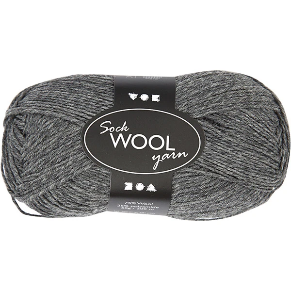 Zeķu dzija Sock Yarn - тёмно-серый (50 г/200 м)