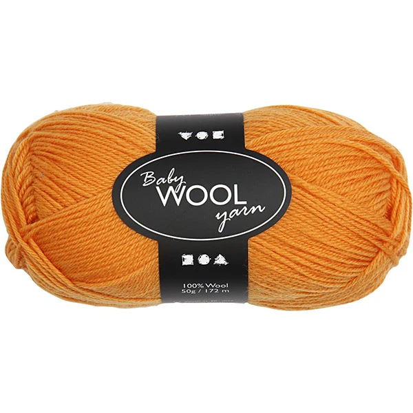 Baby Wool Yarn 100% Merino - Orange (50 g, 172 m)