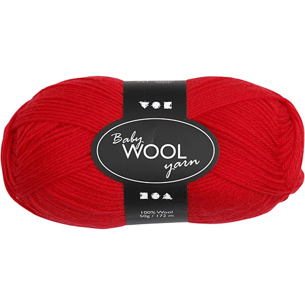 Пряжа Baby Wool 100% меринос — красная (50 г, 172 м)