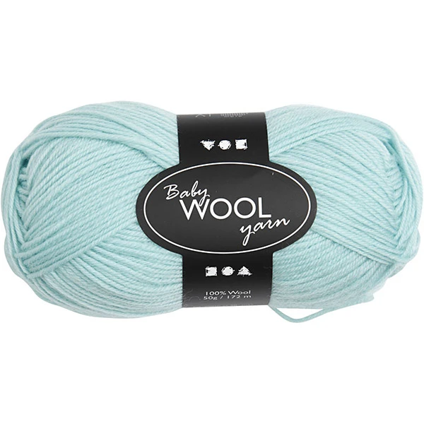 Baby Wool Yarn 100% Merino - Peppermint Green (50 g, 172 m)