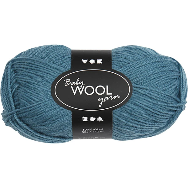 Baby Wool Yarn 100% Merino - džinsu zils (50 g, 172 m)