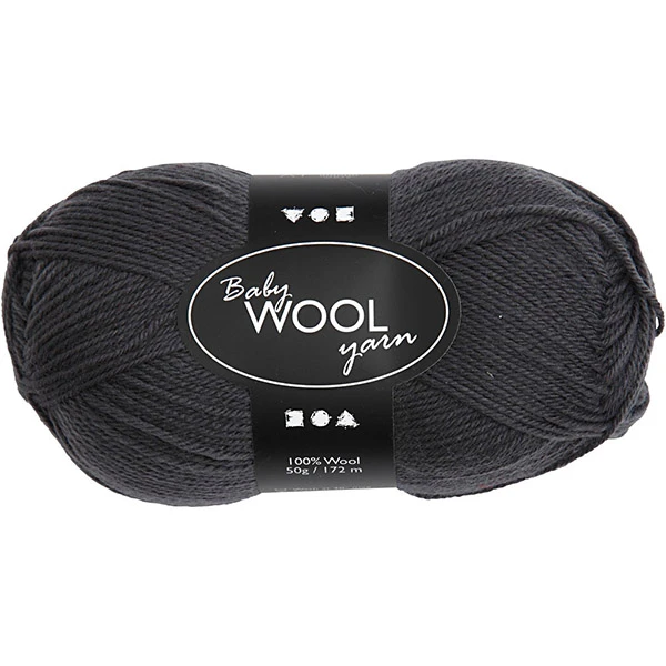 Пряжа Baby Wool 100% мериносовая — тёмно-серый (50 г, 172 м)