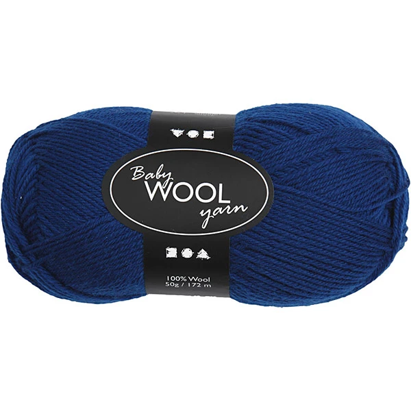Пряжа Baby Wool 100% меринос — тёмно-синяя (50 г, 172 м)