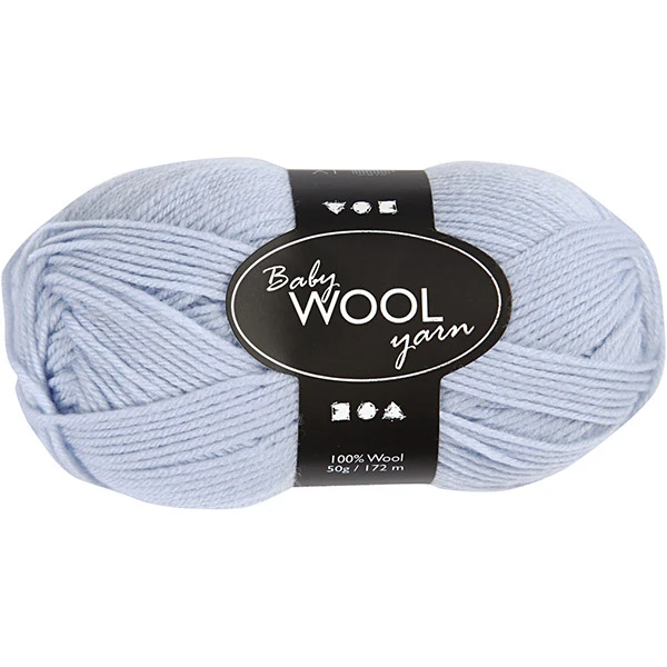 Baby Wool Yarn 100% Merino - gaiši zilā (50 g, 172 m)