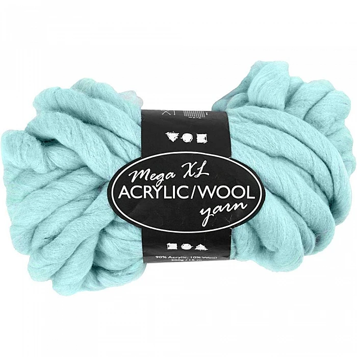 Mega XL acrylic/wool yarn - turquoise (300g)