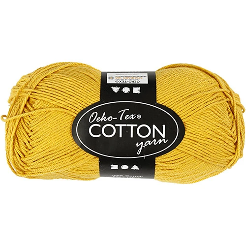 Oeko-Tex Cotton Yarn - Dark Yellow (50 g, 170 m)