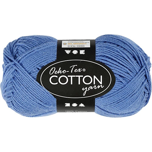 Oeko Tex Cotton Yarn - Blue (50 g, 170 m)