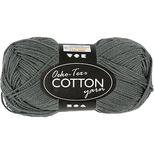 Oeko Tex Cotton Yarn - Grey (50 g, 170 m)
