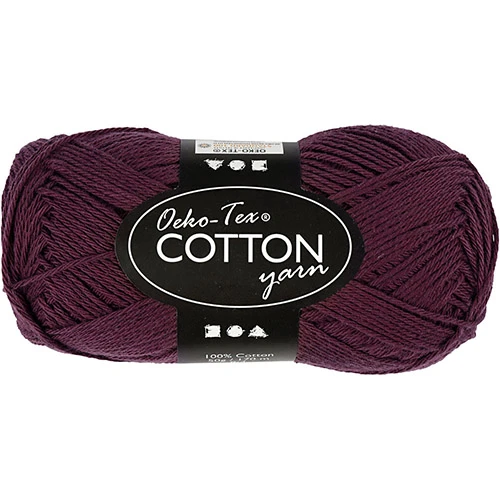 Oeko Tex Cotton Yarn - Plum (50g, 170 m)