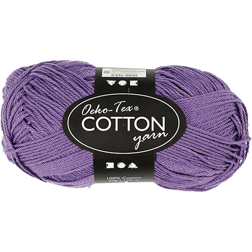 Oeko Tex Cotton Yarn - Lilac (50 g, 170 m)