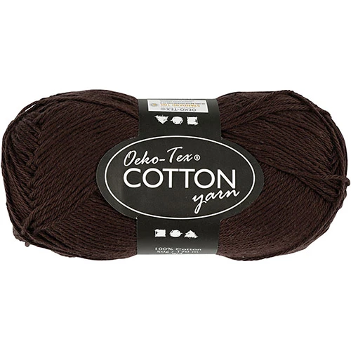 Oeko Tex Cotton Yarn - Brown (50 g, 170 m)