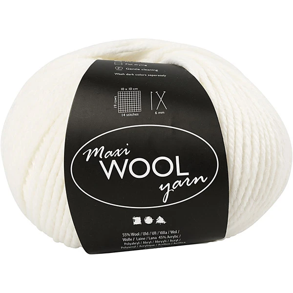 Maxi Wool Yarn - white (100 g, 125 m)