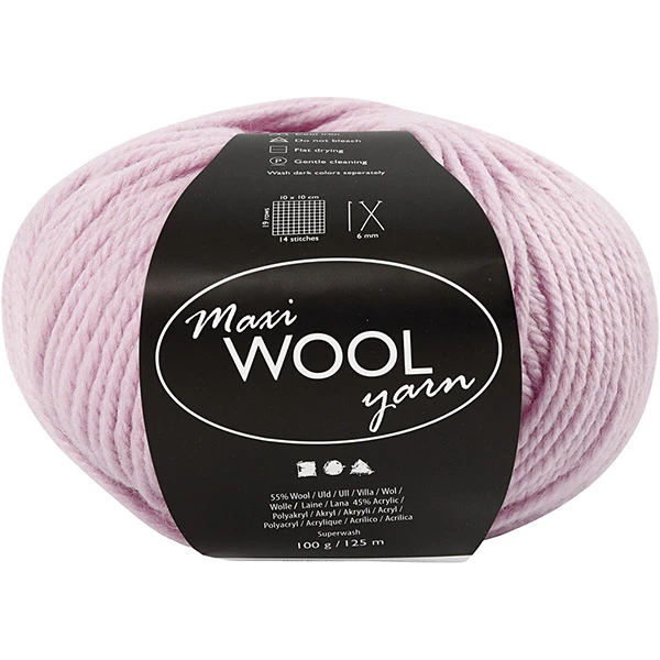 Maxi Wool Yarn - pink (100 g, 125 m)
