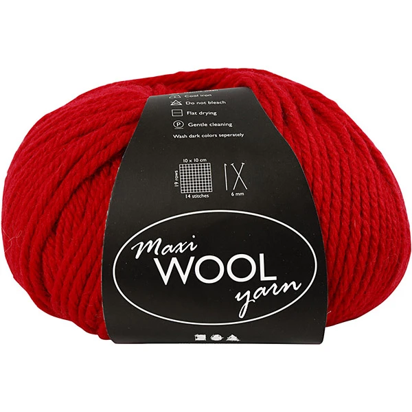 Maxi Wool Yarn – red (100 g, 125 m)