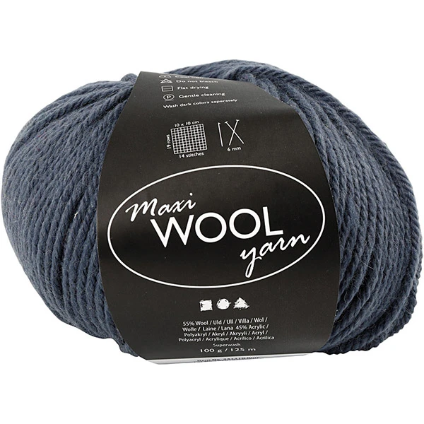 Maxi Wool Yarn - dark blue (100 g, 125 m)