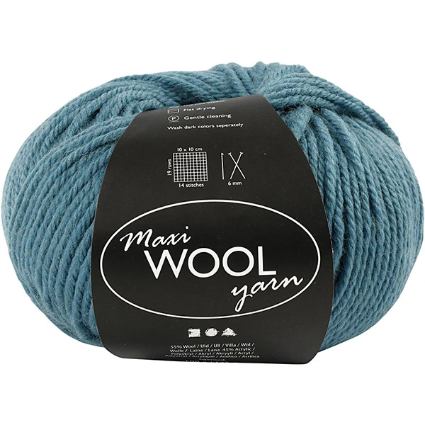 Maxi Wool Yarn - джинсово-синий (100 г, 125 м)