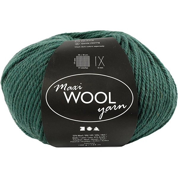Maxi Wool Yarn - green (100 g, 125 m)
