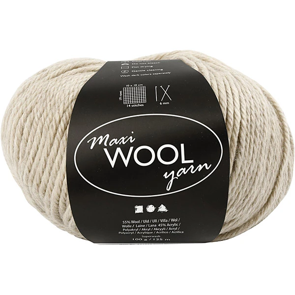 Maxi Wool Yarn - Sand (100 g, 125 m)