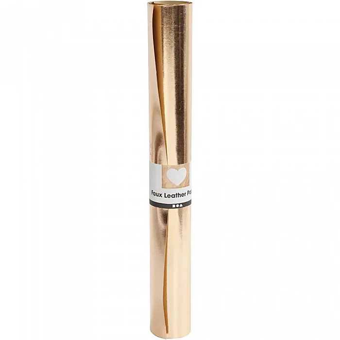 Mākslīgās ādas papīrs - rozā zelta krāsā (1m)