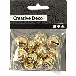 Metal Jingle Bells - Gold (12 pcs)