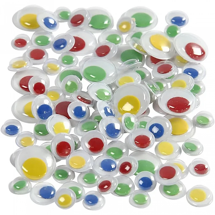 Self-adhesive Moving Eye Sticker Set – Colourful (30 pcs)