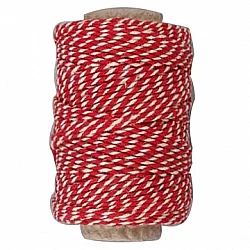 Cotton Twine - Red/White (50 m)
