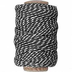 Cotton Twine - Black/White (50 m)