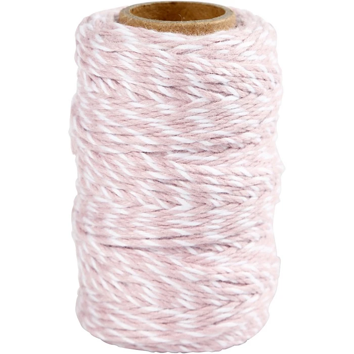 Cotton Twine - White/Pink (50 m)