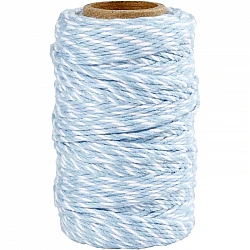 Cotton Twine - White/Light Blue (50 m)